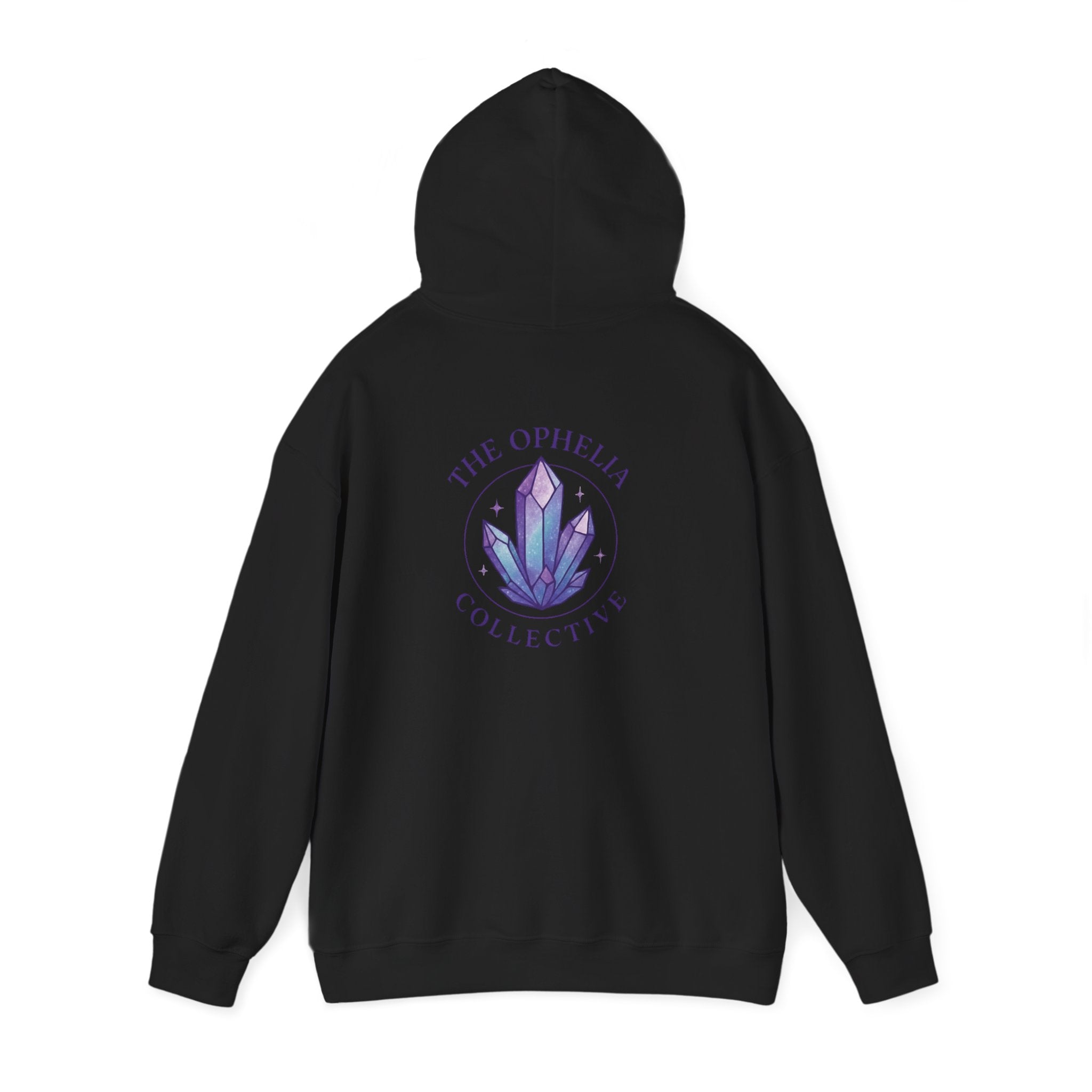 Crystal Collective Hoodie — "Clam it!" Purple Bubble Letter Design