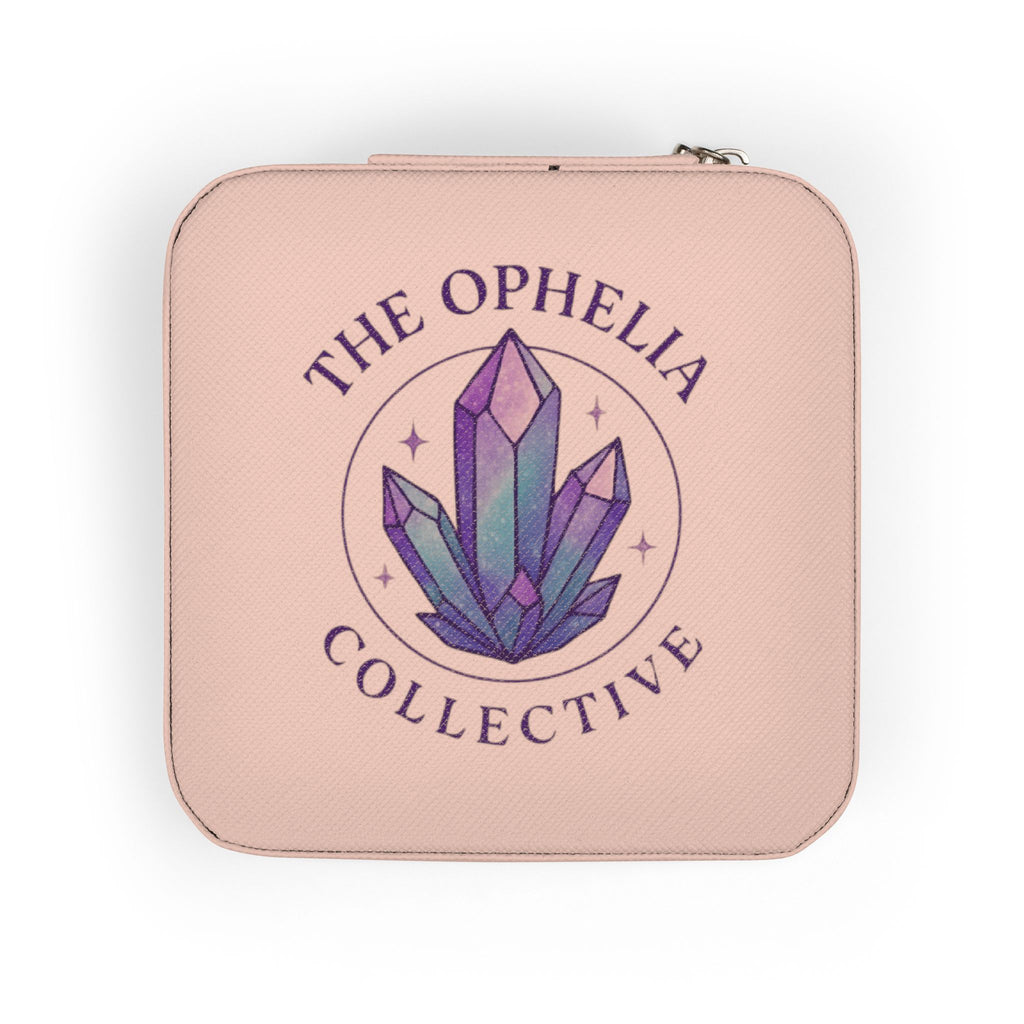 Ophelia Collective Jewelry Travel Case — Portable Faux-Leather Organizer for Rings, Earrings & Necklaces