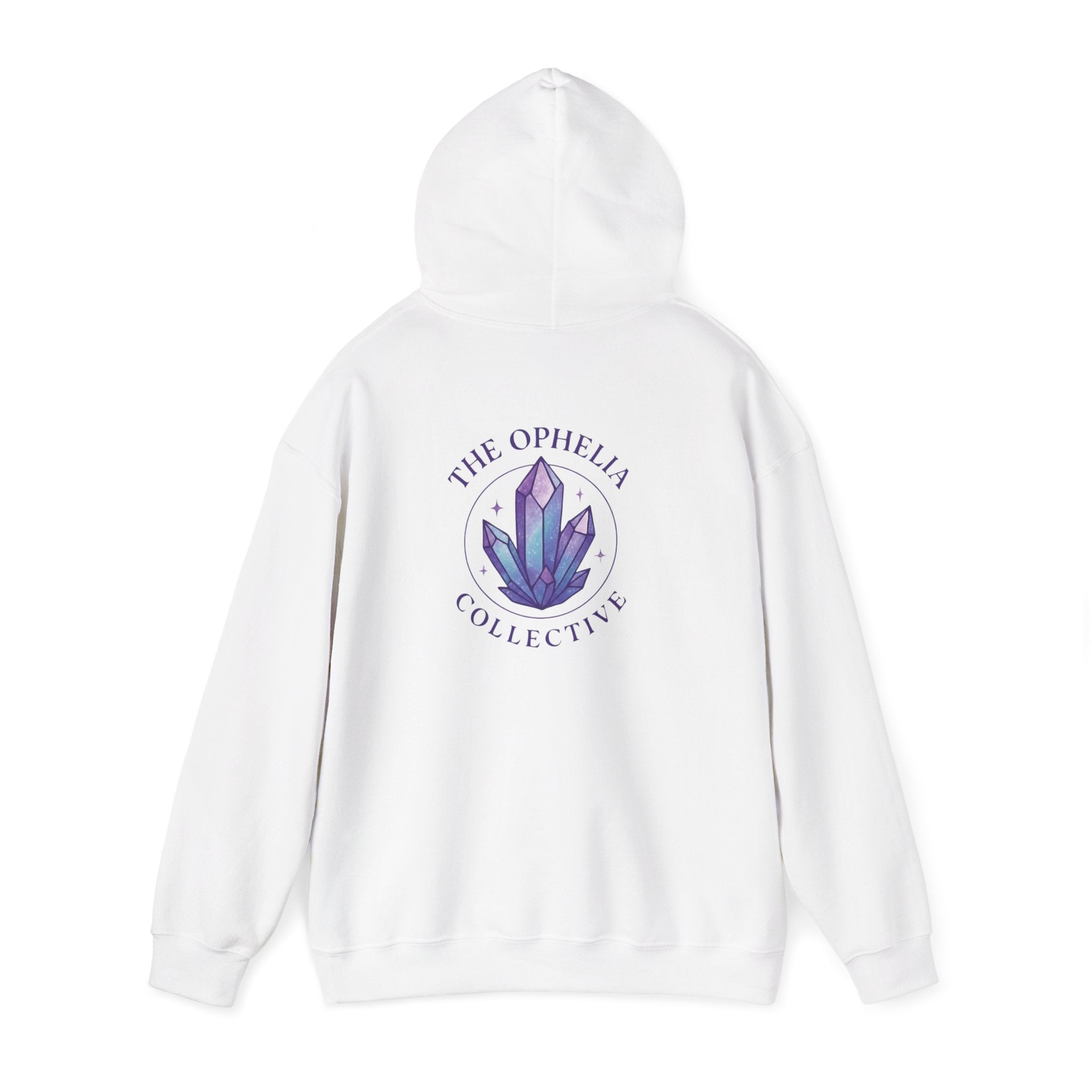 Crystal Collective Hoodie — "Clam it!" Purple Bubble Letter Design