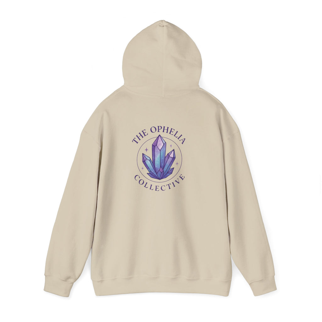 Crystal Collective Hoodie — "Clam it!" Purple Bubble Letter Design