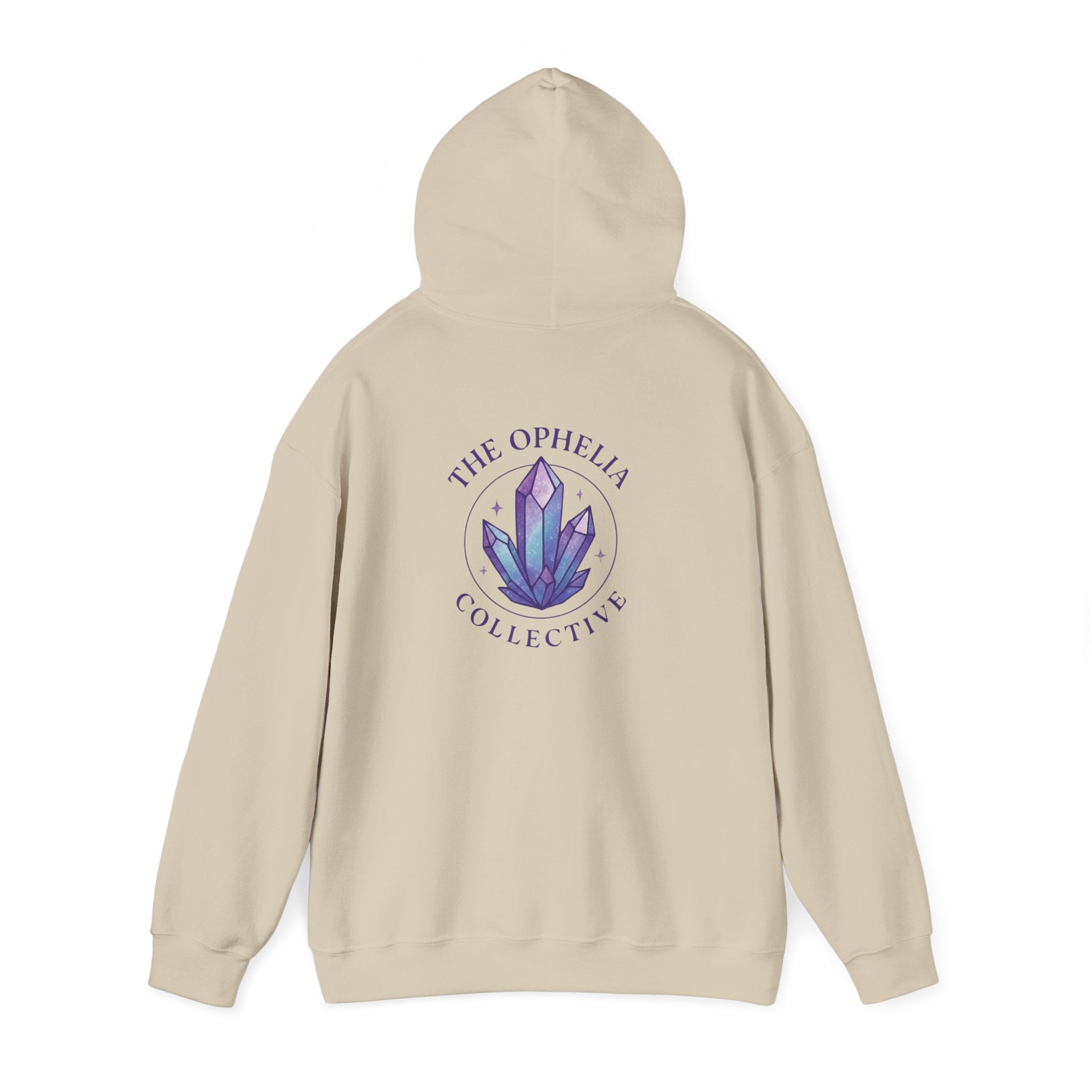 Crystal Collective Hoodie — "Clam it!" Purple Bubble Letter Design