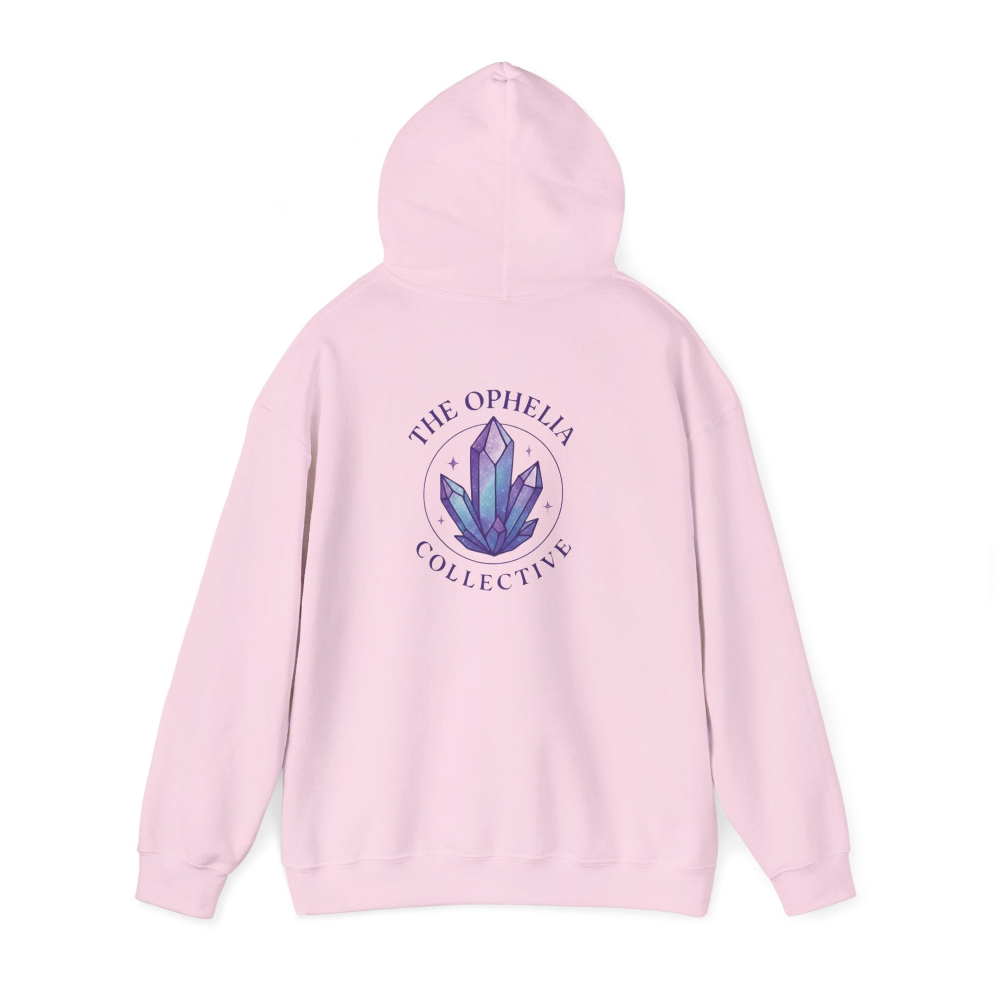 Crystal Collective Hoodie — "Clam it!" Purple Bubble Letter Design